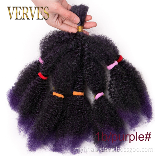 Afro kinky bulk braids bundle Marley Culry Crochet Braids Hair Extensions 12 inch,Natural Black Synthetic ombre braiding hair